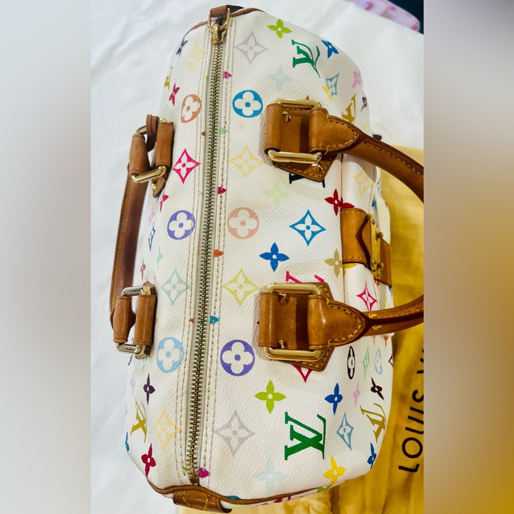 Louis Vuitton Murakami Multicolor Speedy 30 White Monogram Bag Vintage Rare - Picture 3 of 16